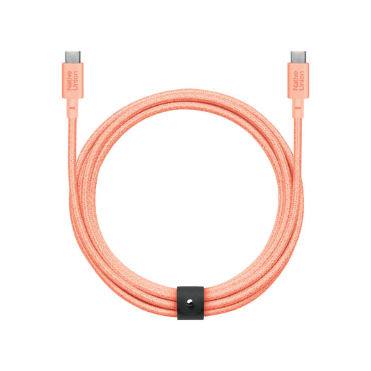 Native Union Belt Cable Extra Long Ultra Strength USB-C to USB-C Cable 3 Meter - Apricot