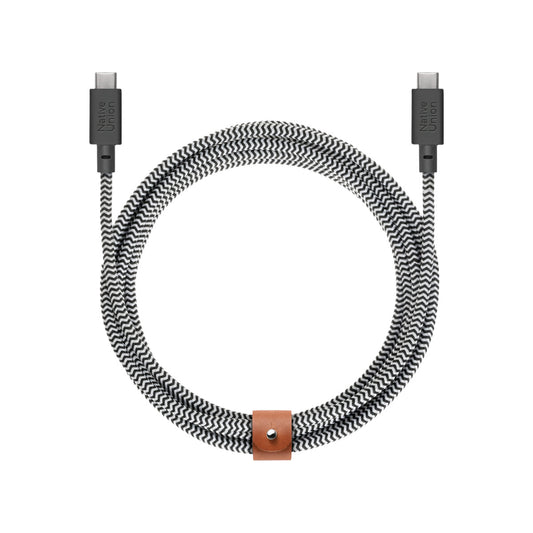 Native Union Belt Cable Extra Long Ultra Strength USB-C to USB-C Cable 3 Meter - Zebra