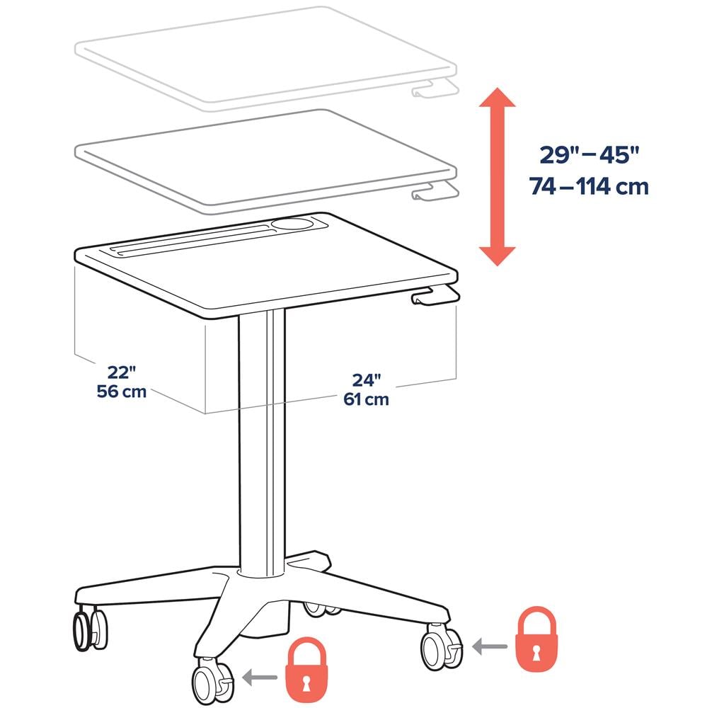 ErgoTron LearnFit Sit-Stand Desk, Short (Grey)
