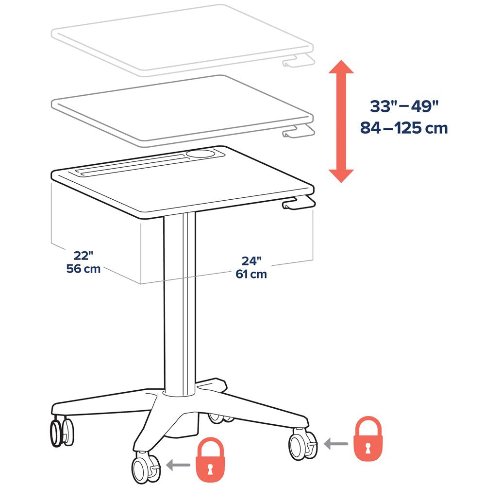 ErgoTron LearnFit Sit-Stand Desk, Tall (Grey)