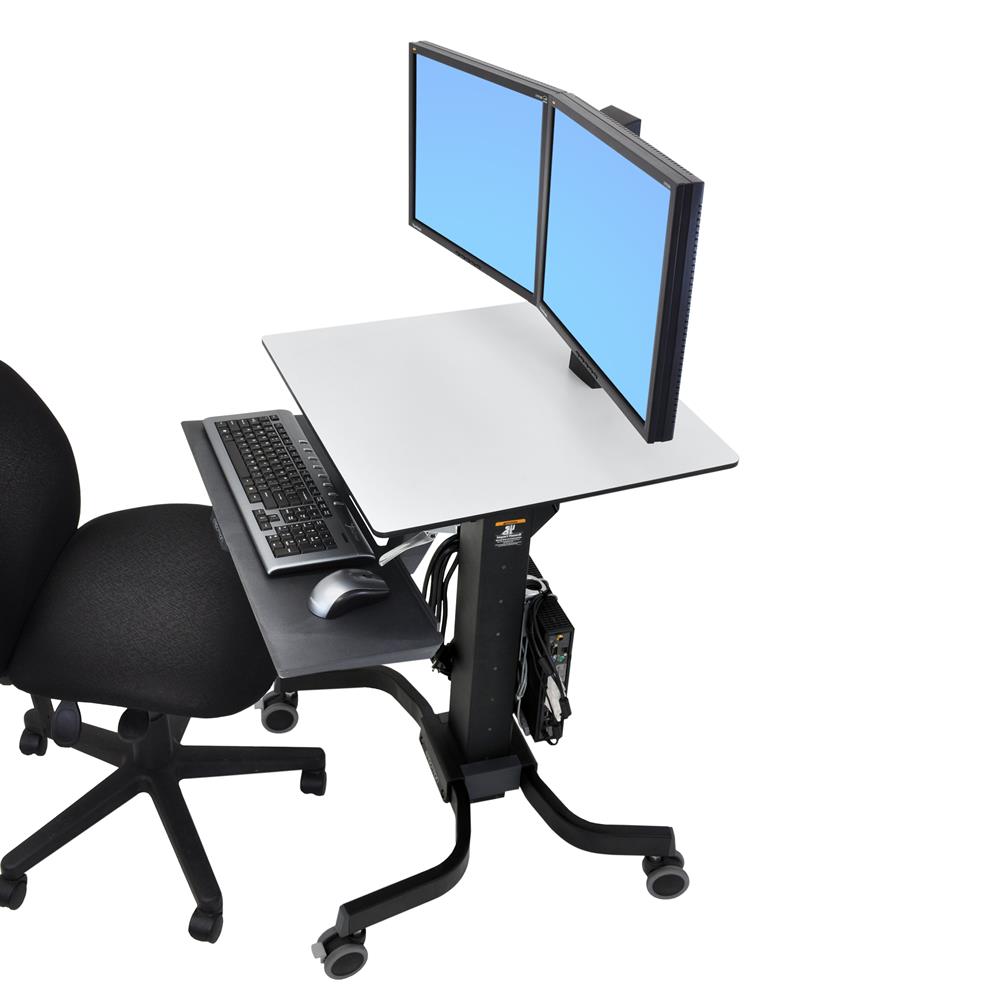 ErgoTron WorkFit-C, Dual Sit-Stand Workstation (Black)