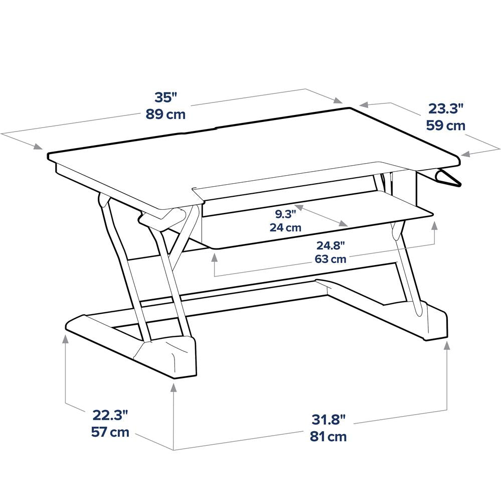 ErgoTron WorkFit-T, Standing Desk Workstation (Black, Grey Surface)