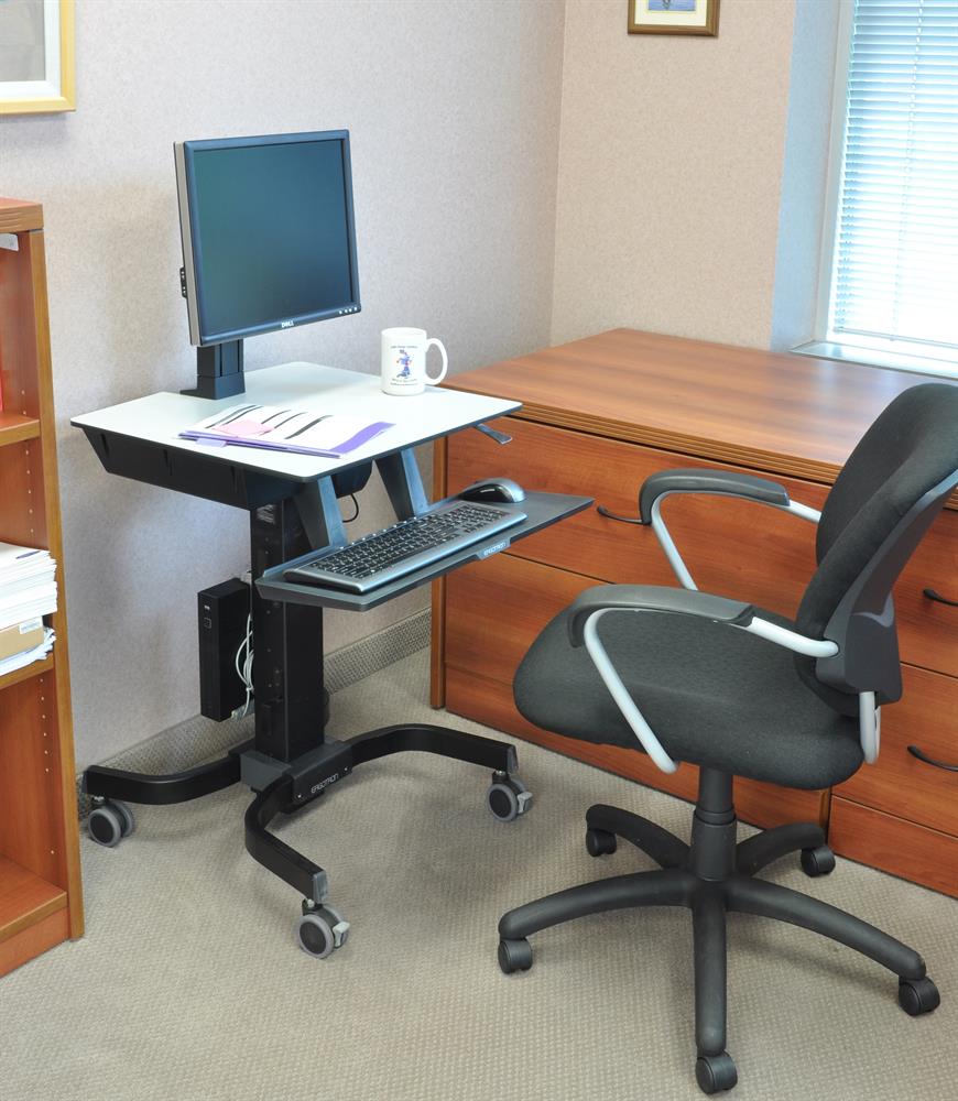 WorkFit-C, Single HD Sit-Stand Workstation (Black)