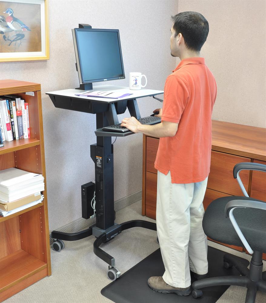 WorkFit-C, Single HD Sit-Stand Workstation (Black)