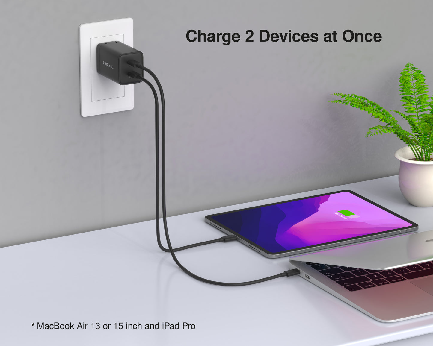 EZQuest UltimatePower 45W GaN II USB-C PD Wall Charger - Black