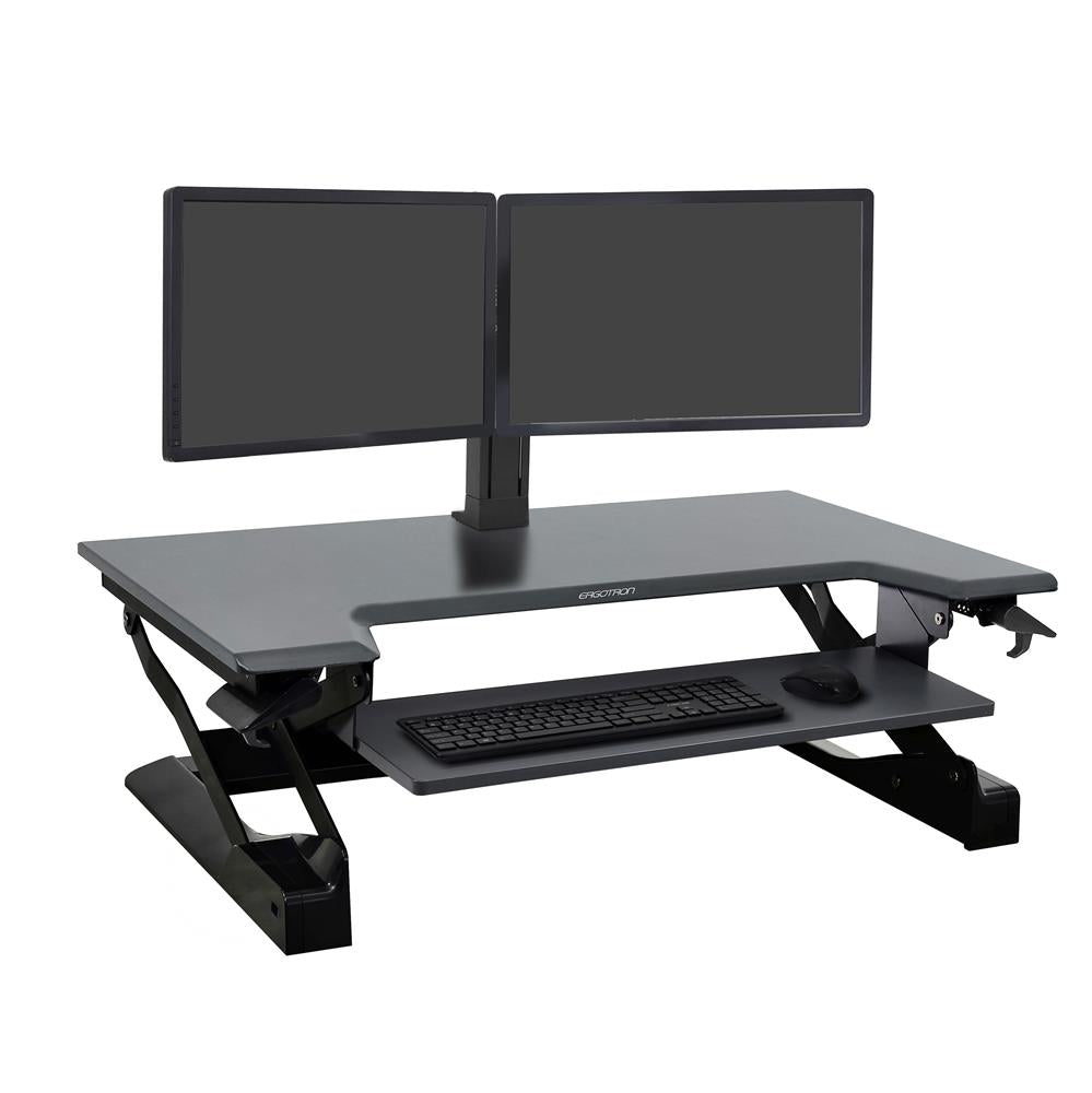Ergotron WorkFit-TL, Standing Desk Workstation (Black, Grey Surface)