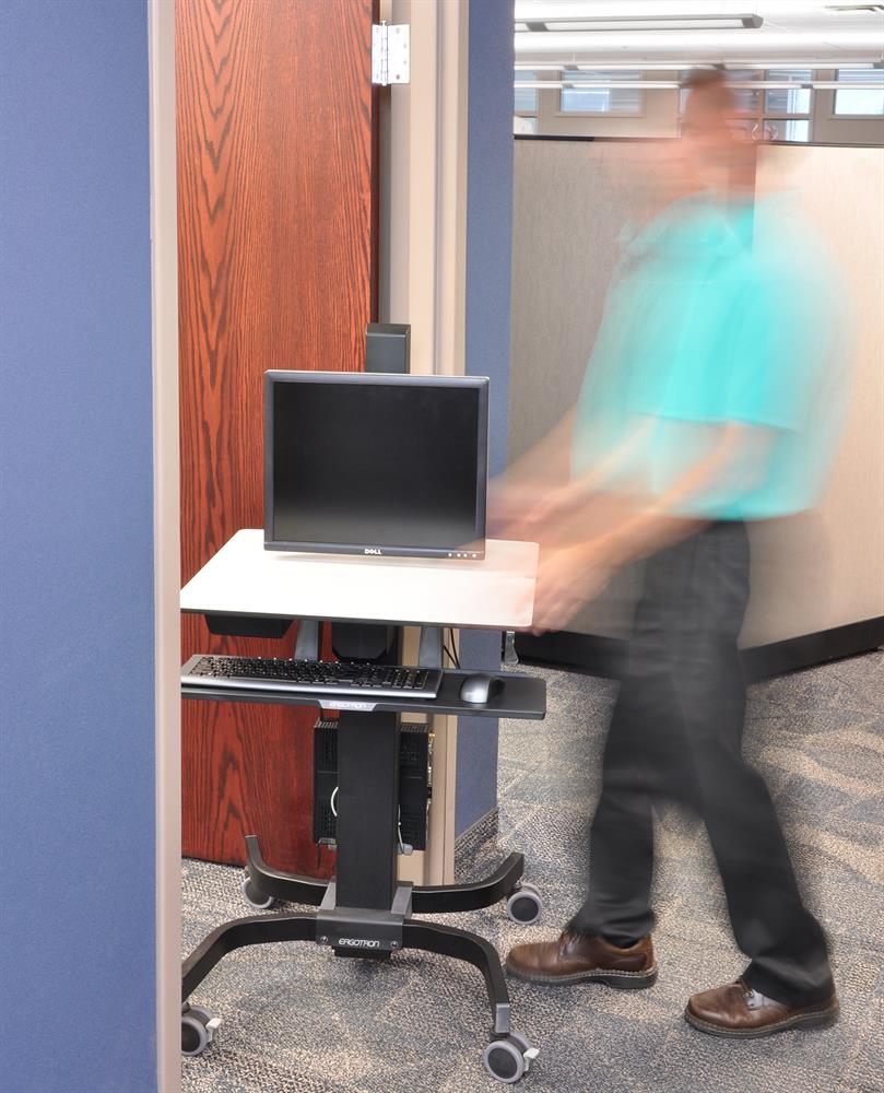 WorkFit-C, Single HD Sit-Stand Workstation (Black)