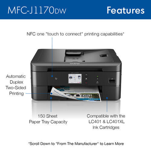 Brother MFC-J1170DW Wireless Color Inkjet All-in-One Printer