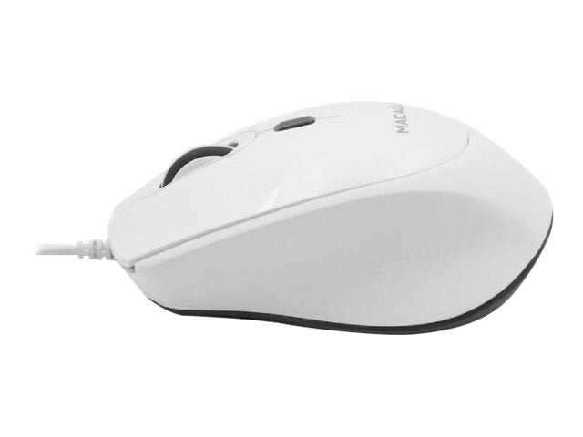 Macally USB-C Wired Optical URocket Mouse for Mac/PC - White