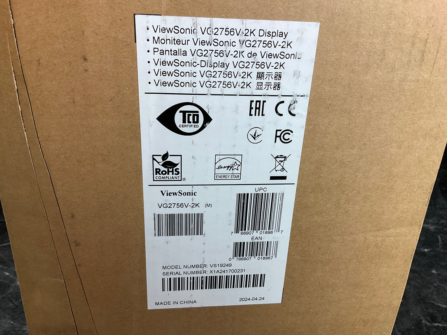 ♥ New, Factory Sealed - ViewSonic VG2756-2K 27" 1440p Monitor HDMI USB-C