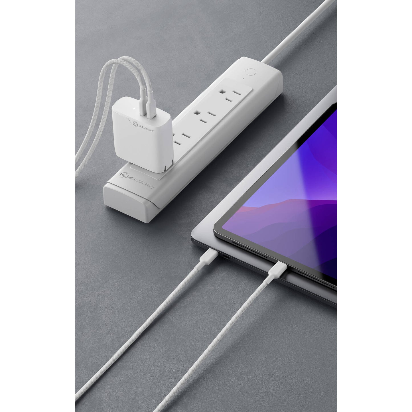 ALOGIC 68W Rapid Power 2-Port USB-C PD GaN Charger (White)