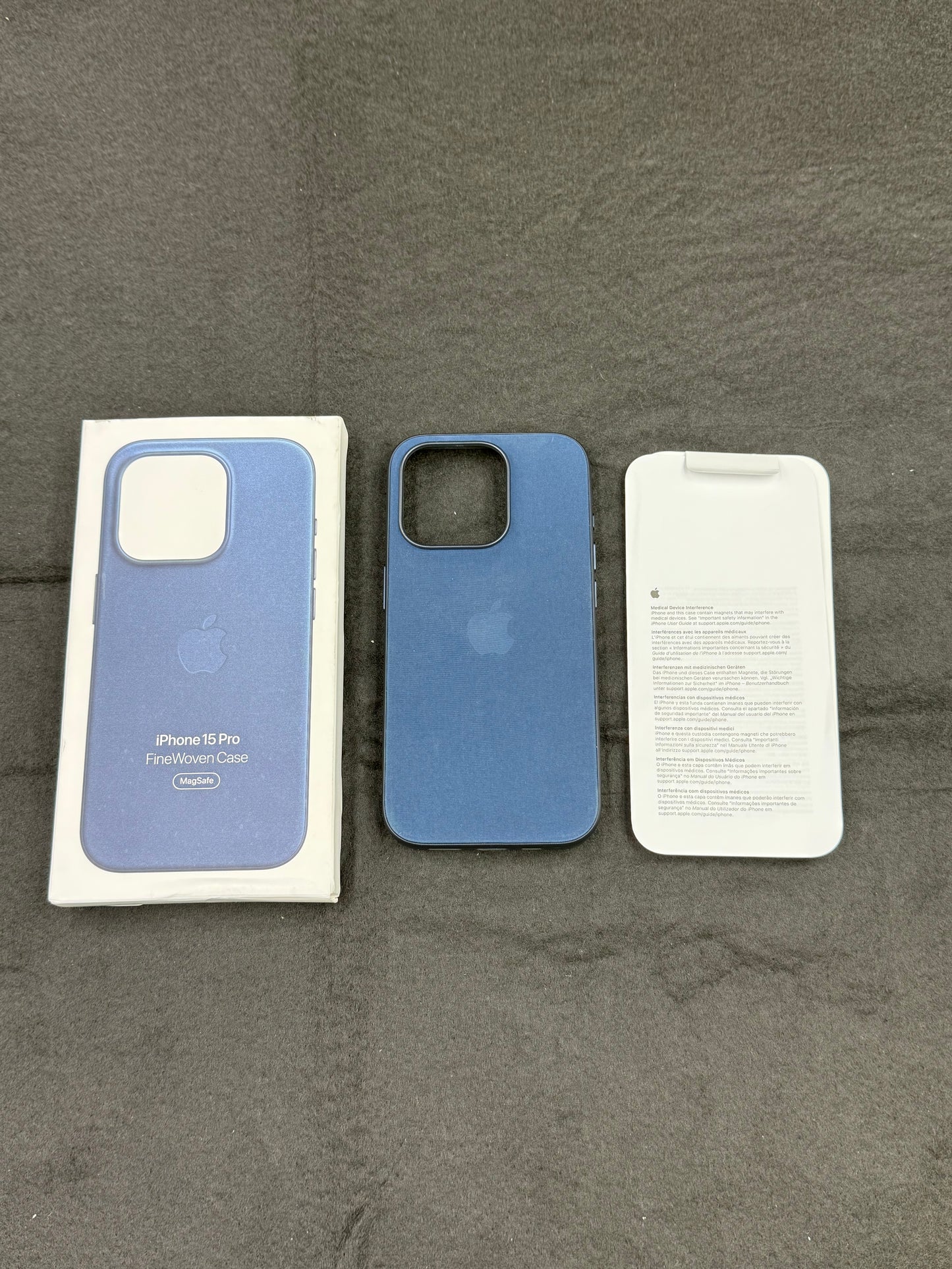 ♥ New, Open Box - Apple iPhone FineWoven MagSafe Case 15 Pro Pacific Blue MT4Q3ZM/A