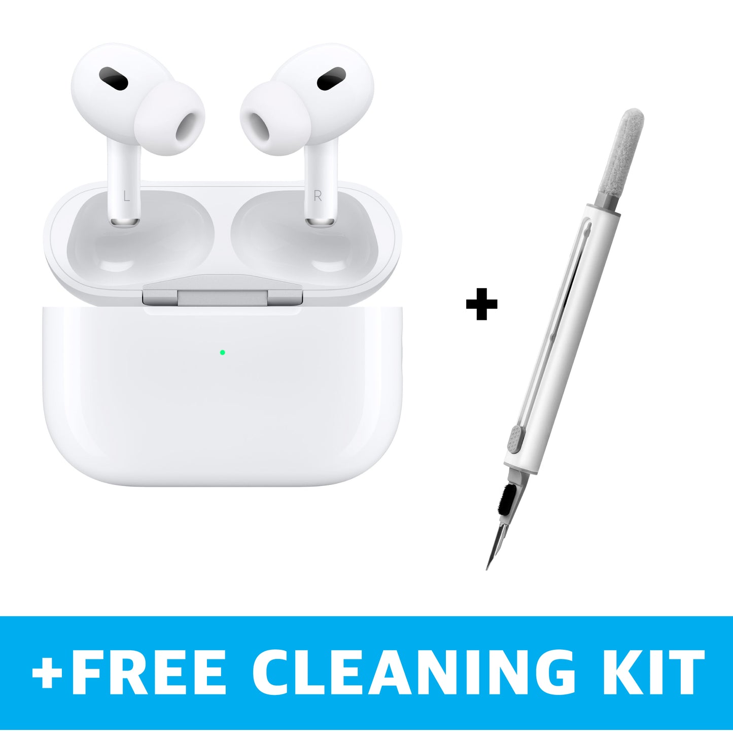 Apple AirPods Pro 2nd Generation with Wireless Charging Case (2022) + FREE Laut Klean Kit