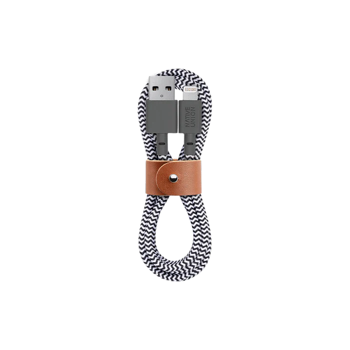 Native Union Belt Cable Ultra Strength Lightning to USB Cable 1.2m - Zebra