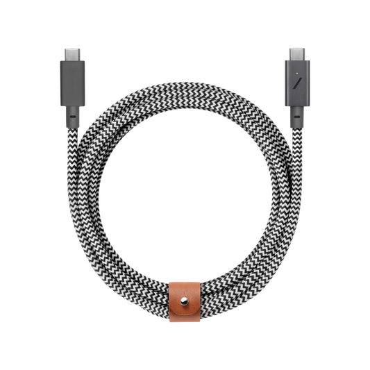 Native Union Belt Cable Ultra Strength USB-C to USB-C Cable 2.4 Meter - Zebra