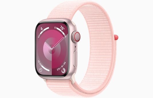 Apple Watch Series 9 GPS + Cellular 41mm Pink Aluminum Case with Light Pink Sport Loop