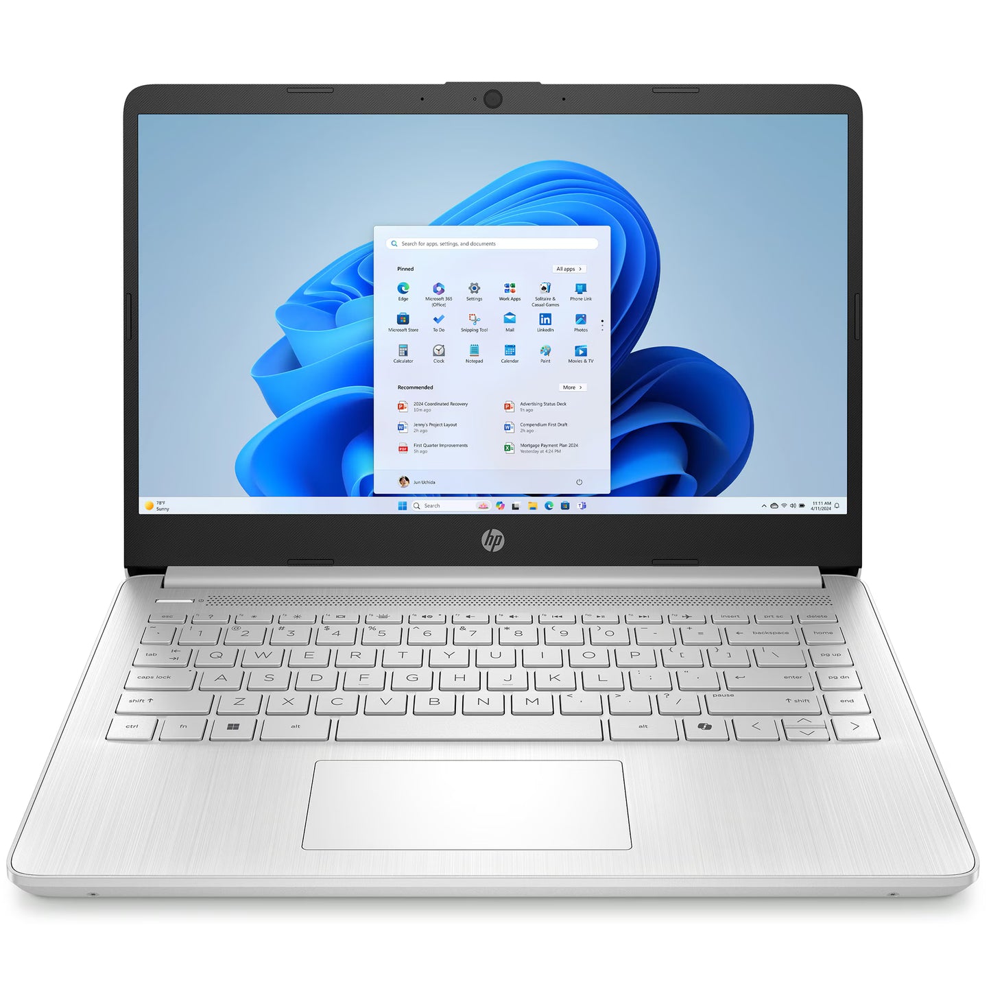 HP Laptop 14in Intel N150 4GB/128GB Natural Silver B89MVUA#ABA