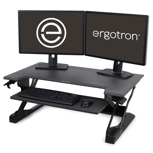Ergotron WorkFit-TL, Standing Desk Workstation (Black, Grey Surface)