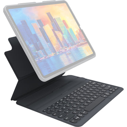 Zagg Pro Keys Keyboard/Cover Case for 12.9in iPad Pro - Apple iPad Tablet - Charcoal