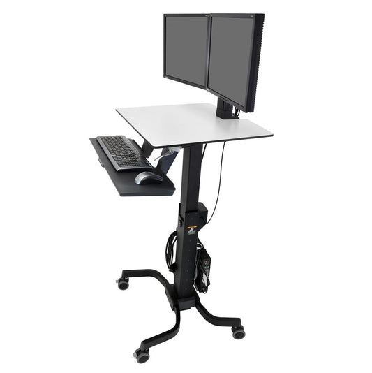ErgoTron WorkFit-C, Dual Sit-Stand Workstation (Black)