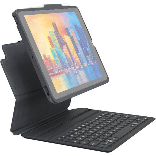 Zagg Pro Keys Keyboard/Cover Case for 10.2in (7th/8th/9th Gen) Apple iPad Tablet - Black