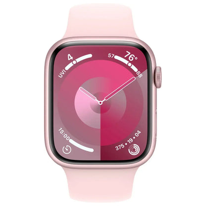 ♥ New, Factory Sealed - Apple Watch Series 9 GPS 41mm Pink Aluminum Case with Light Pink Sport Band - S/M