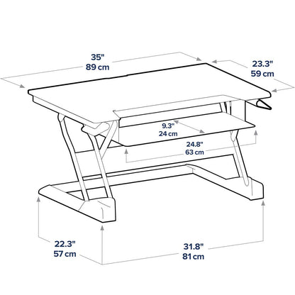 ErgoTron WorkFit-T, Standing Desk Workstation (Black, Grey Surface)