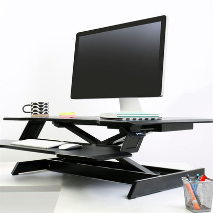 ErgoTron WorkFit Corner Standing Desk Converter (Black)