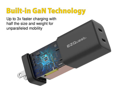 EZQuest UltimatePower 45W GaN II USB-C PD Wall Charger - Black