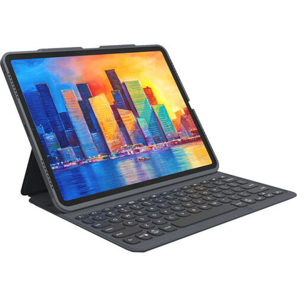 Zagg Pro Keys Keyboard/Cover Case for 12.9in iPad Pro - Apple iPad Tablet - Charcoal