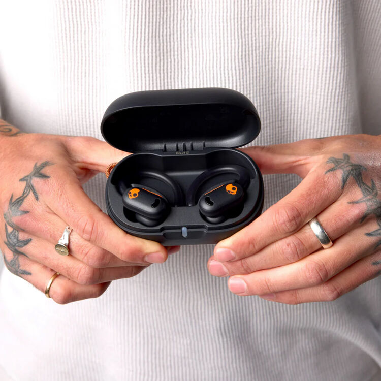 Skullcandy Push ANC Noise-Canceling True Wireless Earbuds (Black and Orange)