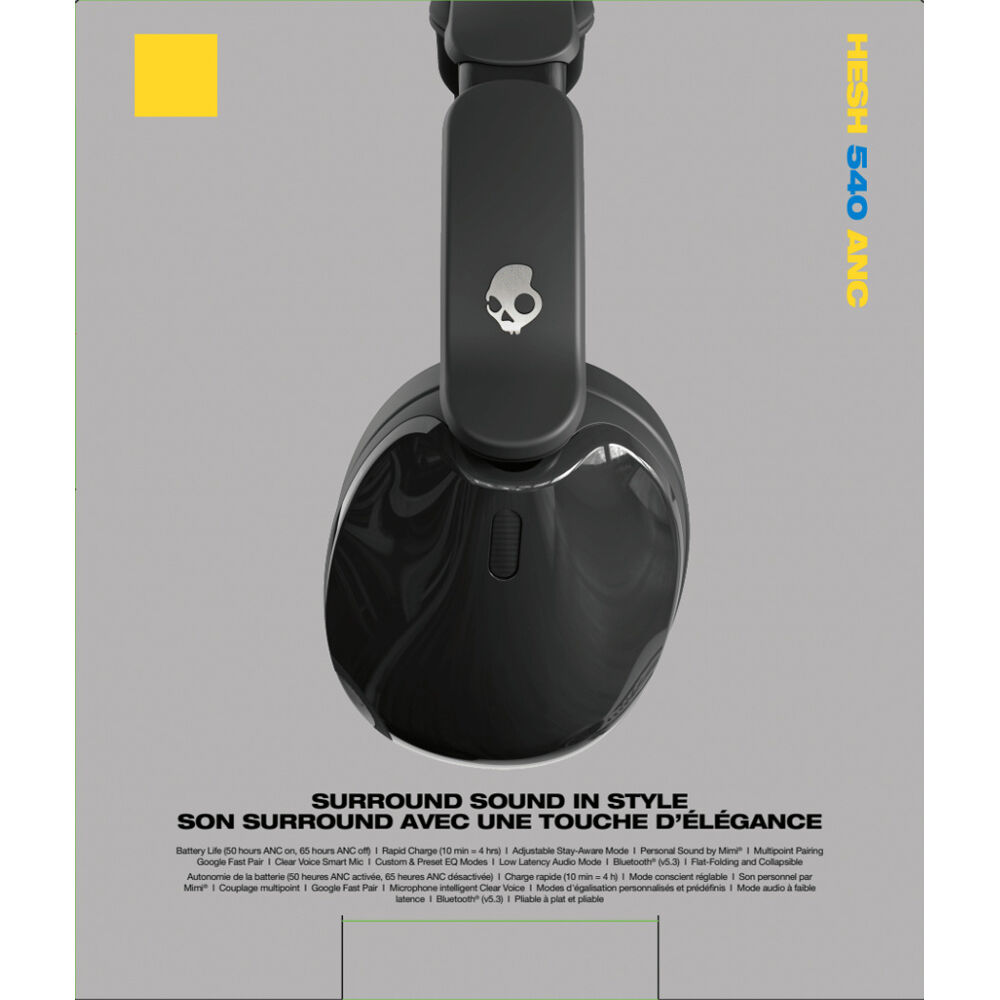 Skullcandy Hesh 540 ANC Wireless Over-Ear Noise-Canceling Headphones (True Black)