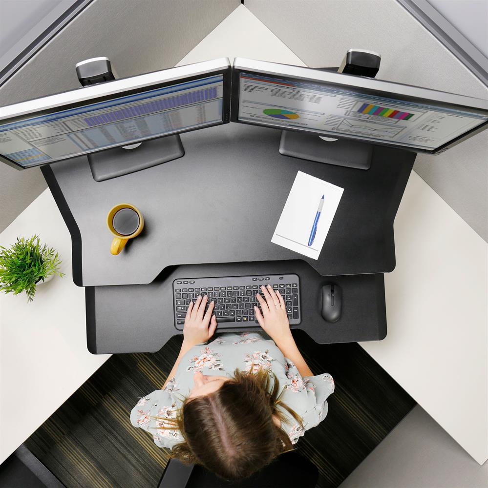 ErgoTron WorkFit Corner Standing Desk Converter (Black)