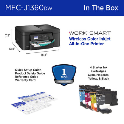 Brother MFC-J1360DW Wireless Color Inkjet All-in-One Printer