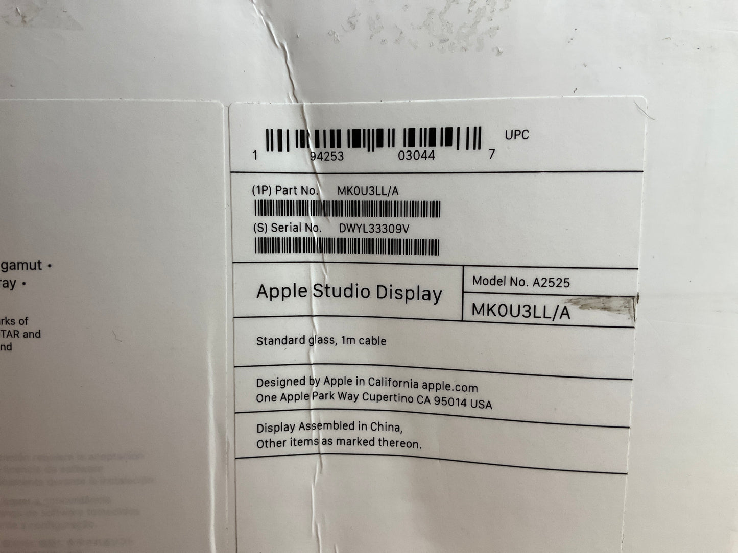 ♥ New, Factory Sealed - Apple 27" Studio Display 5K Standard Tilt Adjustable Stand MK0U3LL/A