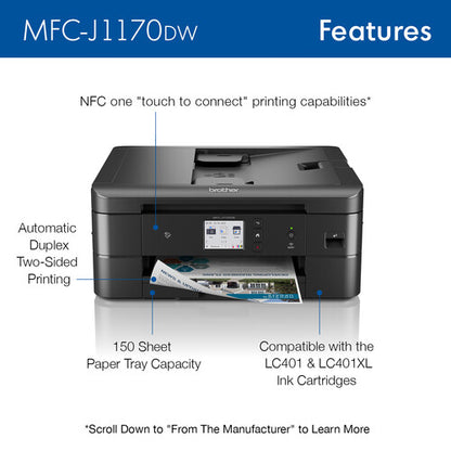 Brother MFC-J1170DW Wireless Color Inkjet All-in-One Printer