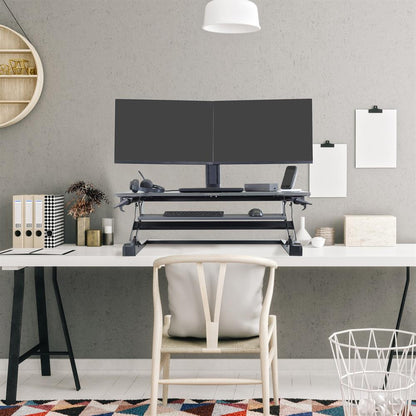 Ergotron WorkFit-TL, Standing Desk Workstation (Black, Grey Surface)