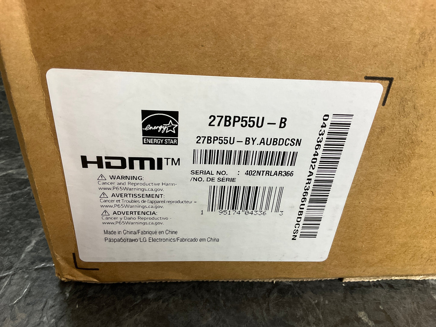 ♥ New, Factory Sealed - LG 27BP55U-B 27" 4K UHD HDR Monitor HDMI USB-C