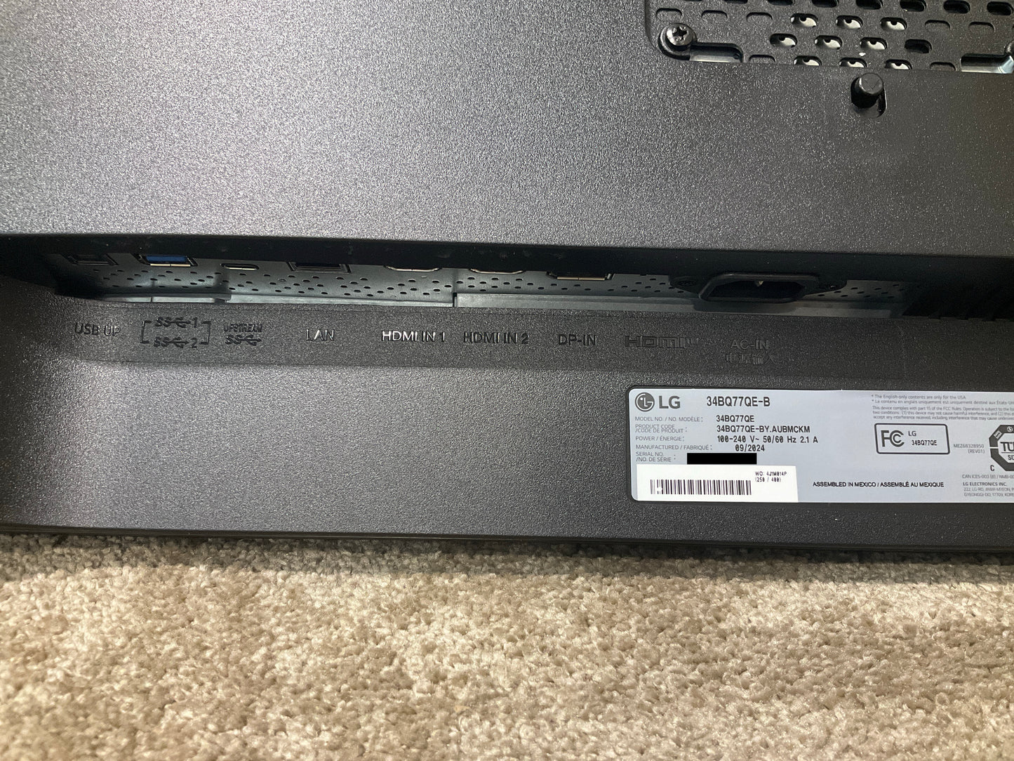 ♥ New, Open Box - LG UltraWide 34BQ77QE-B 34" 1440p HDR Curved Monitor