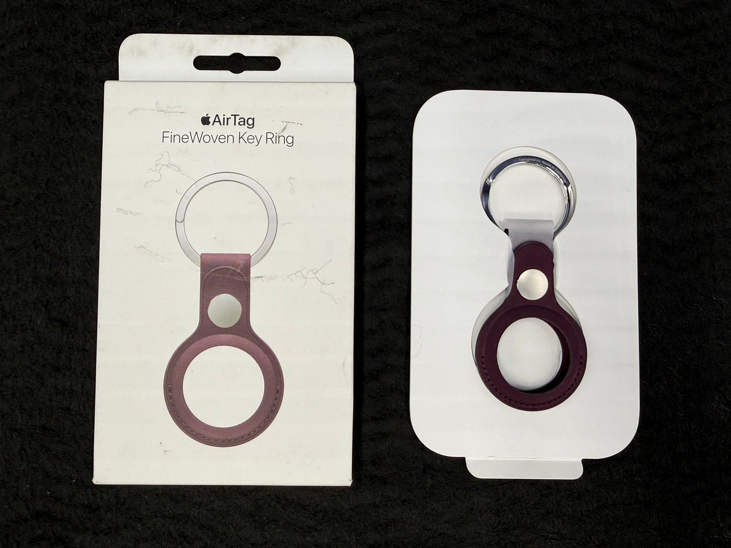 ♥ New, Open Box - Apple AirTag FineWoven Key Ring Mulberry MT2J3ZM/A
