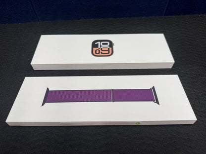 ♥ New, Factory Sealed - Apple Watch Series 10 42mm Cellular Rose Gold Aluminum Plum Sport Band MWWK3LW/A