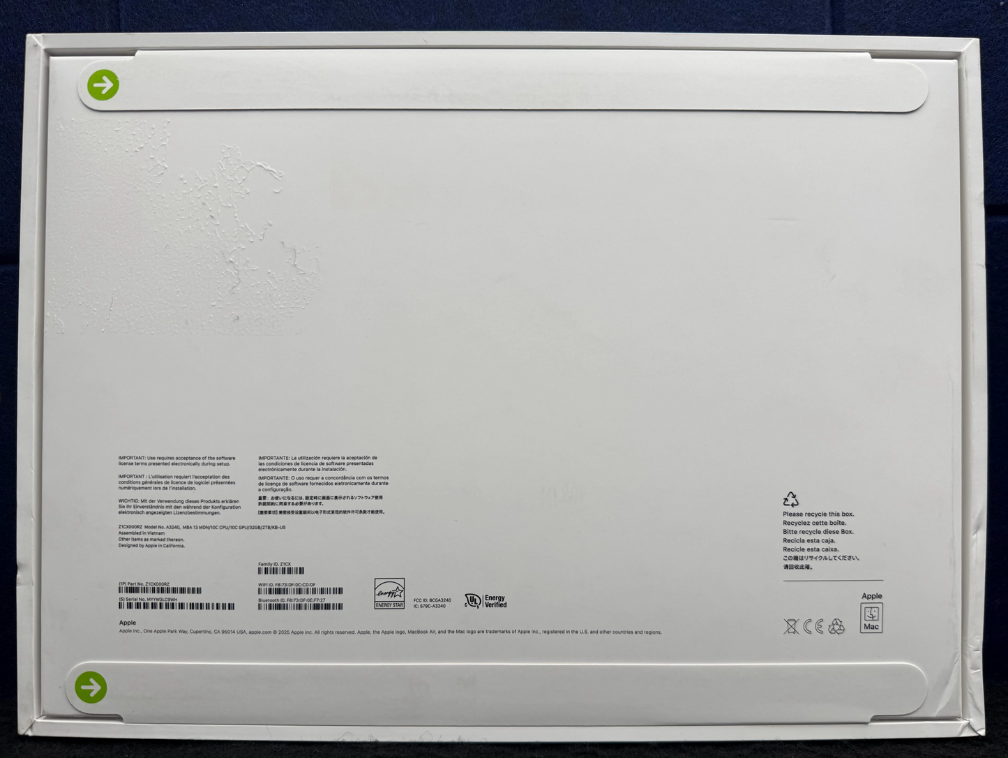 ♥ New, Factory Sealed - Apple MacBook Air M4 32GB/2TB/BT5/WiFi6/10core/13.6 (midnight blue) (2024)