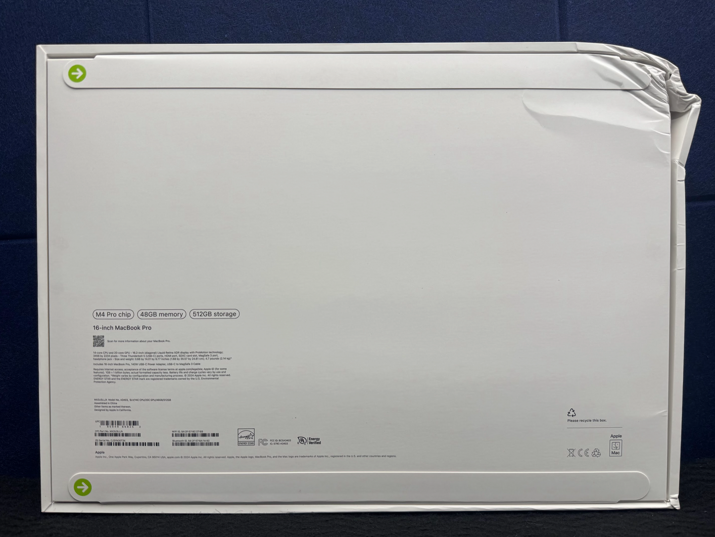 ♥ New, Factory Sealed - Apple MacBook Pro M4Pro-14core 48GB/512GB/BT5.3/WiFi6E/20core/16.2R (silver) (2024)