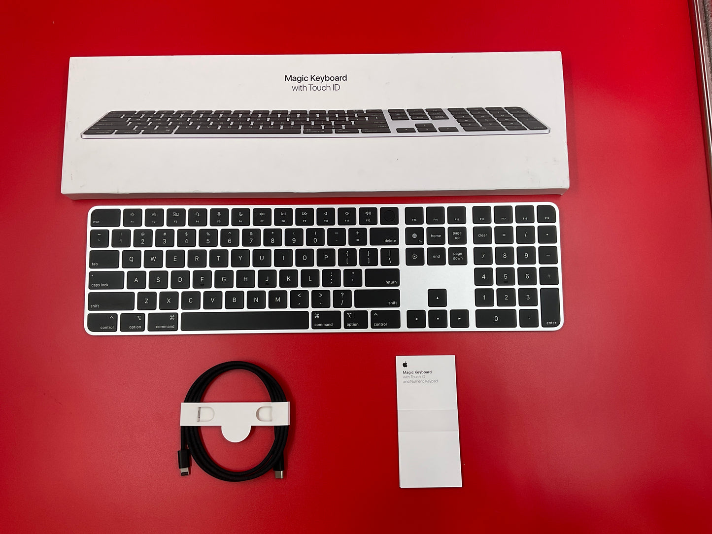 ♥ New, Open Box - Apple Magic Keyboard with Touch ID / Numeric Keypad (Black Keys)  MMMR3LL/A