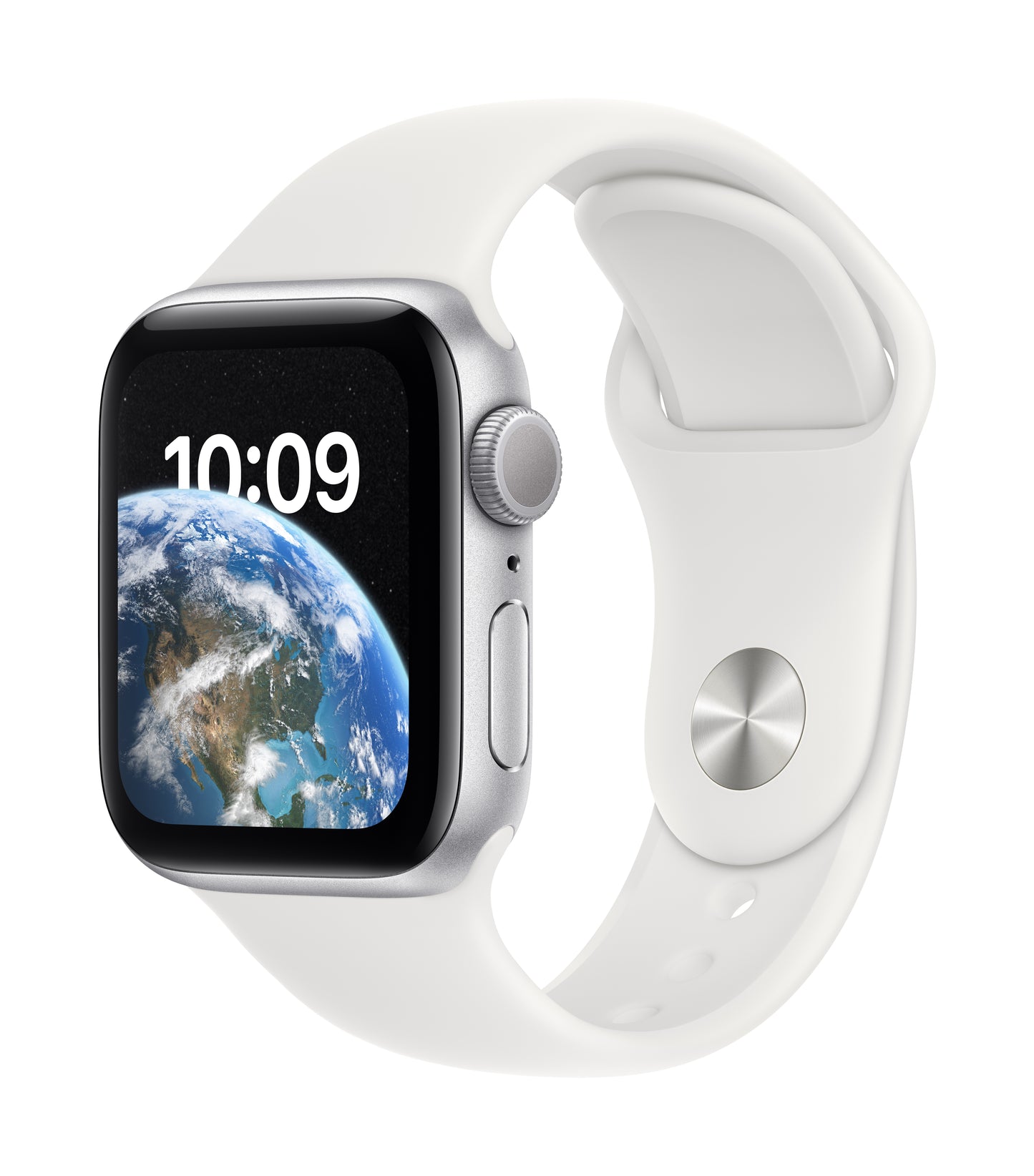 Apple Watch SE GPS 40mm Silver Aluminum Case with White Sport Band - S/M