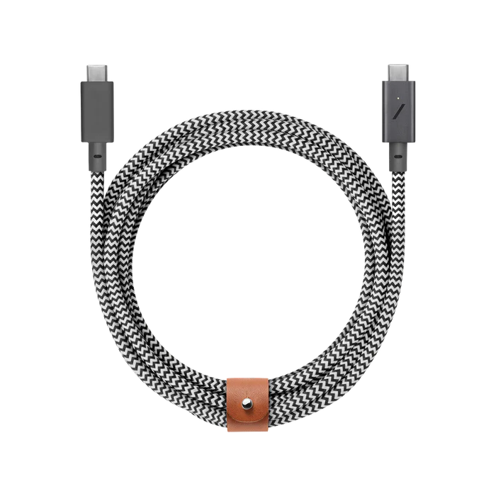 Native Union Belt Cable Ultra Strength USB-C to USB-C Cable 2.4 Meter - Zebra