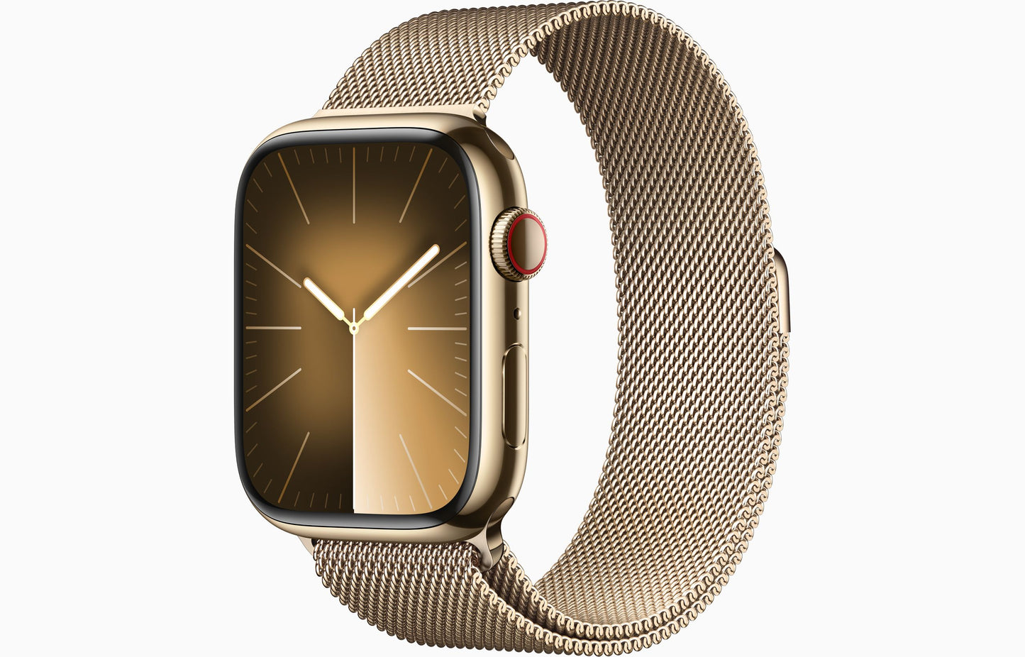 Apple Watch Series 9 GPS + Cellular 45mm Gold Stainless Steel Case with Gold Milanese Loop
