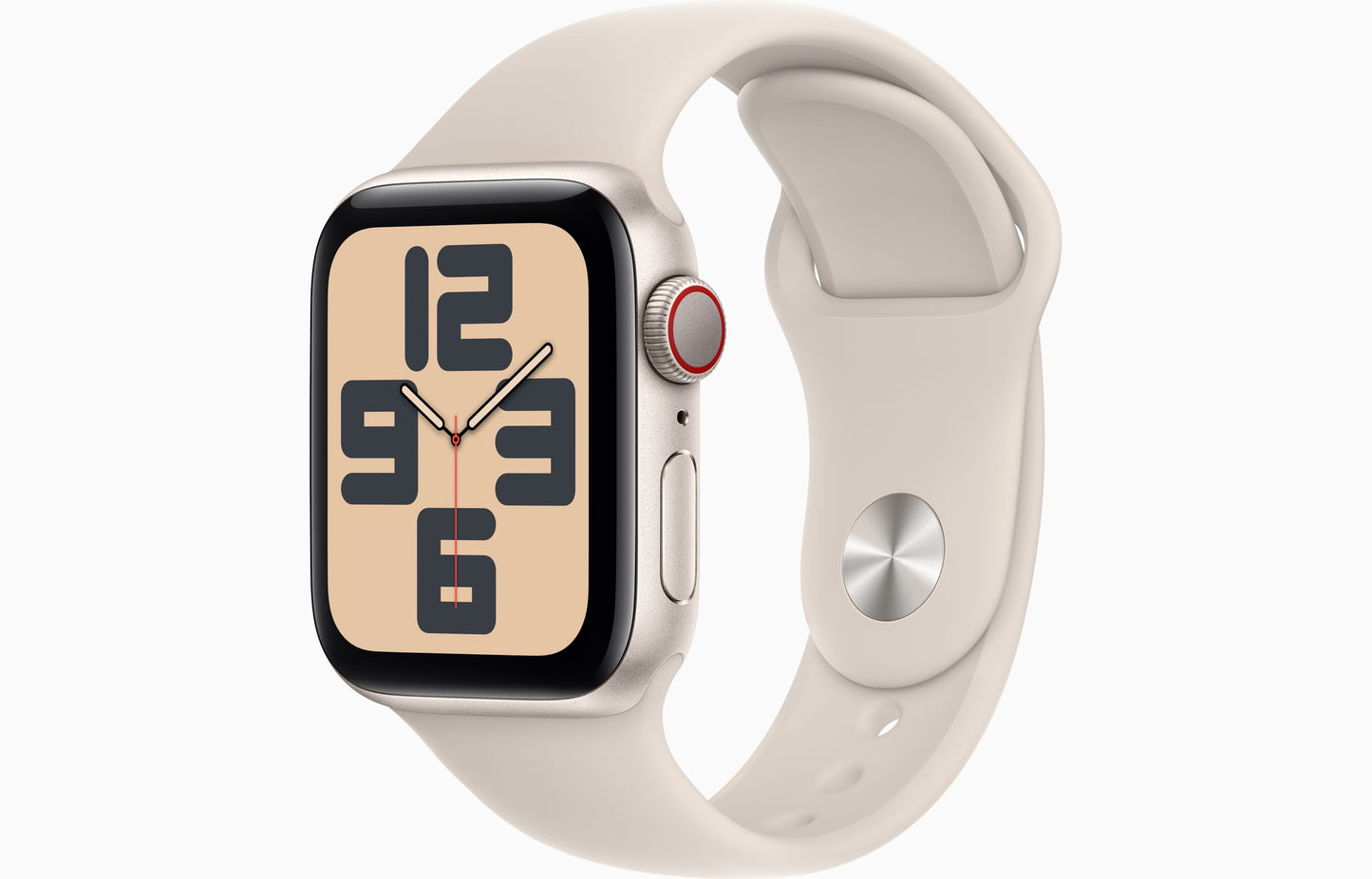 Apple Watch SE GPS + Cellular 40mm Starlight Aluminum Case with Starlight Sport Band - M/L