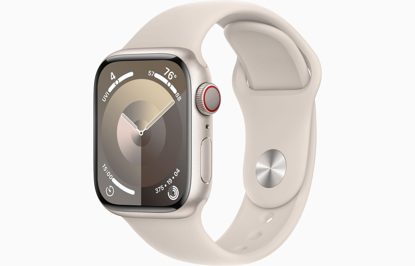 Apple Watch Series 9 GPS + Cellular 41mm Starlight Aluminum Case with Starlight Sport Band - M/L