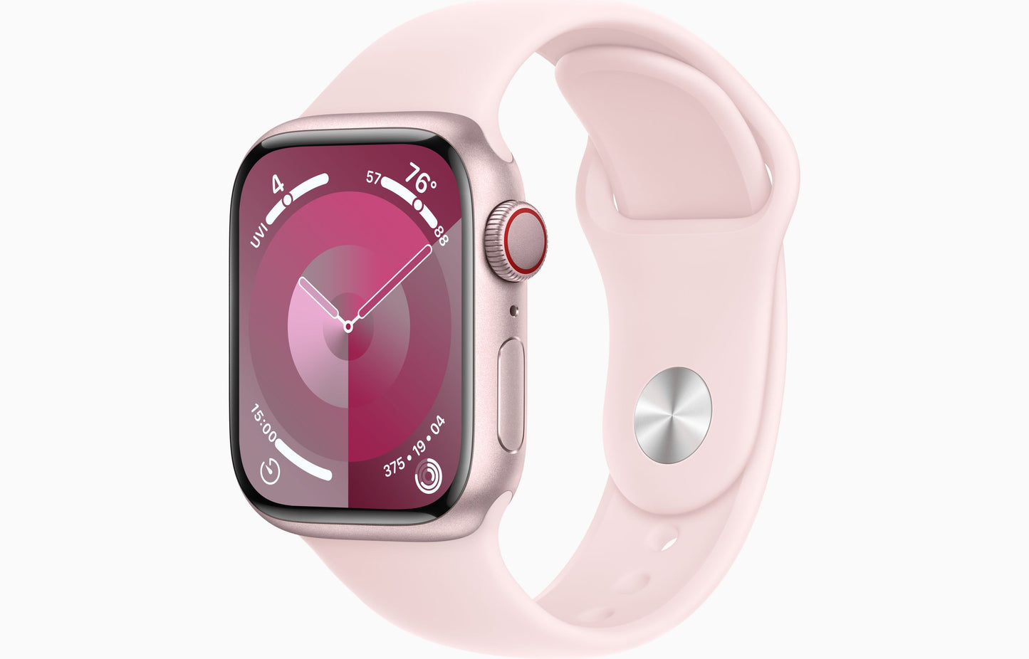 Apple Watch Series 9 GPS + Cellular 41mm Pink Aluminum Case with Light Pink Sport Band - M/L